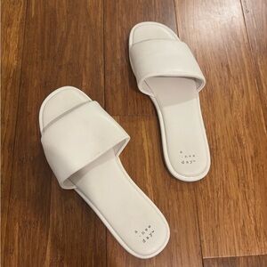 A New Day Women's Classic White Sandals